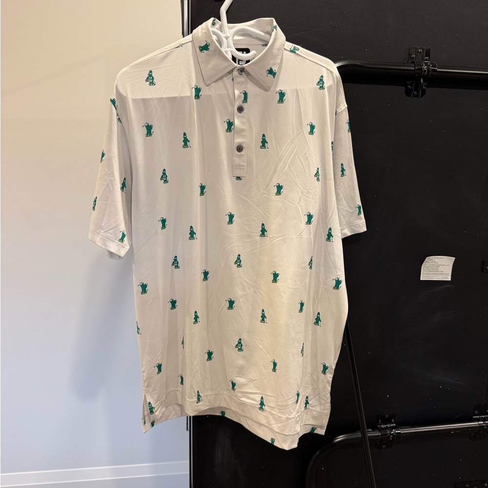 FootJoy White and Green Polo Shirt with Lightweight Design